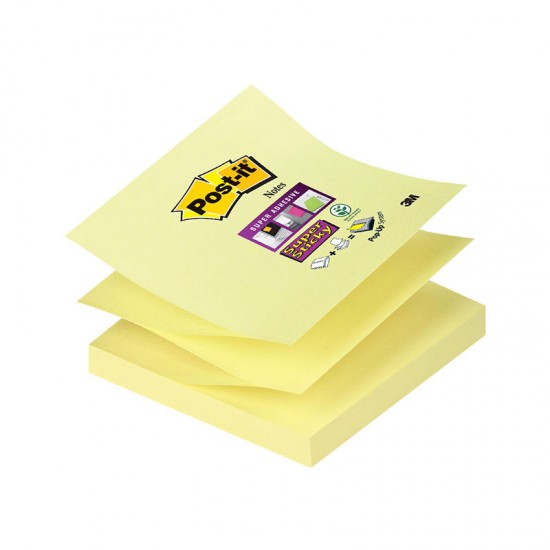 Αυτοκόλλητα Σημειώσεων - Σημειώσεις Post-it Z-Notes 76x76 κίτρινες (90φ) Αυτοκόλλητες Σημειώσεις
